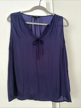 Banana Republic Business Casual Purple/Blue V-Neck Sleeveless Camisole